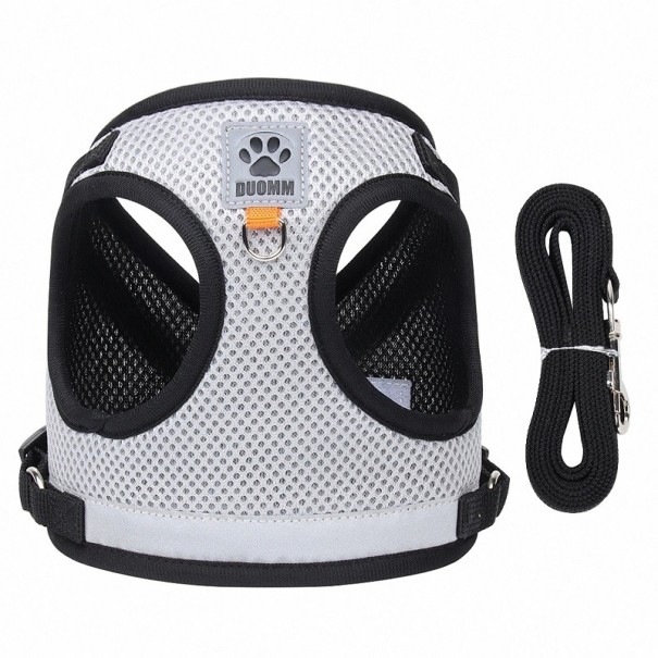 Veiligheidstuig voor honden met riem Reflecterend borsttuig voor honden Ademend vest voor kleine honden en puppy&#39;s van 3 - 4,5 kg