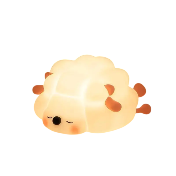 Veilleuse portable en forme de mouton en ABS et silicone, batterie rechargeable de 1 200 mAh, trois niveaux de luminosité, décoration pour enfants et adultes rose