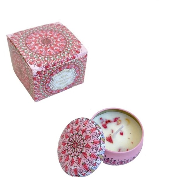 Vela aromática em vidro 6 × 4 cm Fragrância floral peónia Cera de soja Estilo vintage Feita à mão Decoração Presente Cerimónia de casamento Lar 1