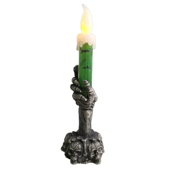 Vela decorativa de Halloween verde