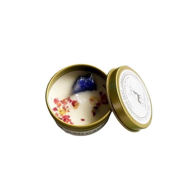 Vela perfumada en tarro metálico 70 g azul