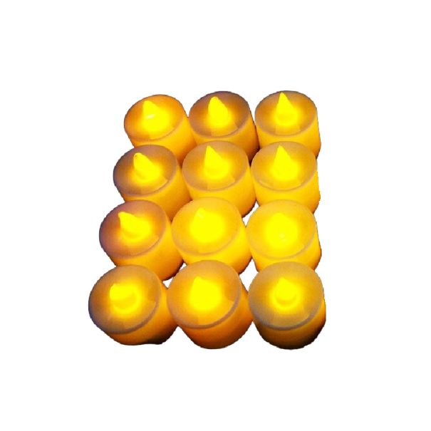 Velas de té LED 12 uds. amarillo