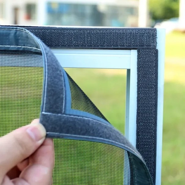Velcro insektnet til vindue 100 x 100 cm Justerbar vinduesnet Myggenet til vindue sort