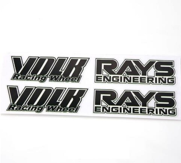 Velgstickers 4 stuks zwart