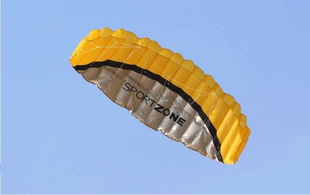 Velký létající drak ve tvaru padáku J2755 žlutá