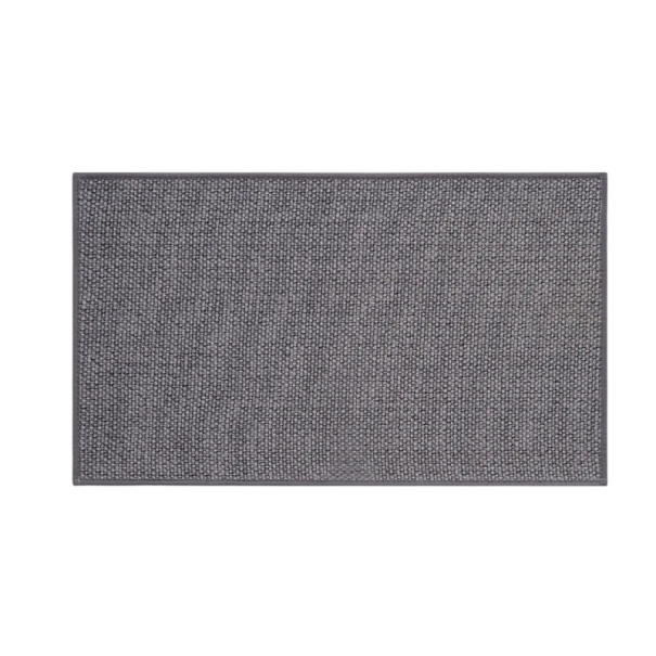 Velký lněný koberec do kuchyně Rozměr 90 x 160 cm Savý a pratelný povrch Gumová protiskluzová spodní strana Před linku i do prádelny tmavě šedá