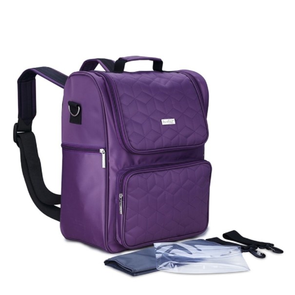 Veľký materský batoh s doplnkami fialová