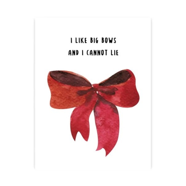 Velký nástěnný plakát červená mašle s textem vánoční motiv 50 x 75 cm tisk na plátno měkký plakát vícebarevný do interiéru bez rámu 1