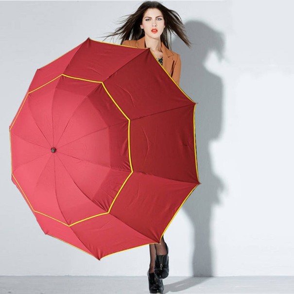 Velký rodinný deštník - 130 cm J2302 červená