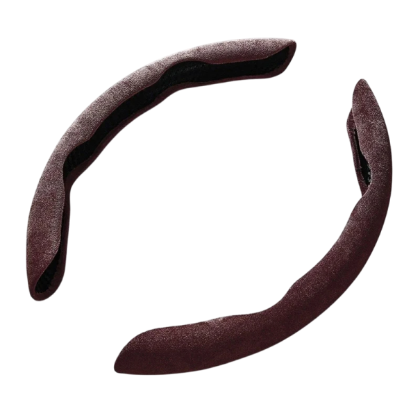 Velúr plüss kormánykerék borítás csúszásgátló univerzális kormánykerék borítás O és D alakú autó belső dekoráció elegáns design sötétbarna