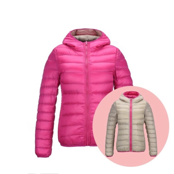 Vendbar damejakke J3095 mørkerosa M