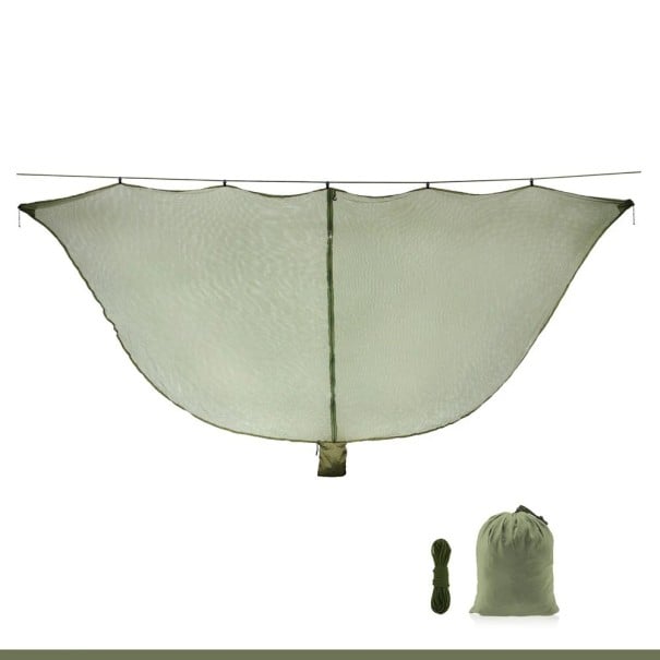 Venkovní moskytiéra na houpací síť hustá síťovina 340×140 cm nylon snadné zavěšení kompaktní balení ochrana proti hmyzu zelená