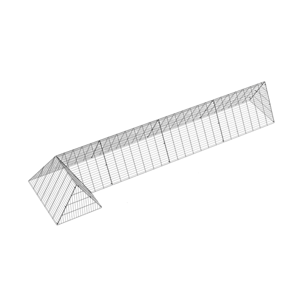 Venkovní výběh pro slepice přenosný trojúhelníkový 400 x 100 x 61,5 cm železný rám Q195 s nepromokavou plachtou černý na zahradu 1