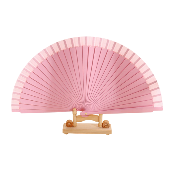 Ventaglio pieghevole cinese 23 cm Ventaglio orientale tradizionale in carta e legno Decorazione Accessorio regalo per costumi e spettacoli rosa