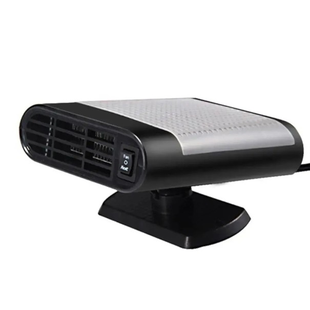 Ventilador com aquecimento para carro Aquecedor de ar para carro Ventilador de ar quente Descongelador para carro 12V 150W cinzento