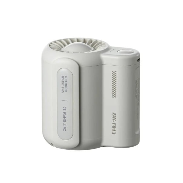 Ventilador portátil USB para cinto Mini ventilador elétrico com clipe para cinto Arrefecedor de ar para campismo 3 modos de vento Funcionamento branco