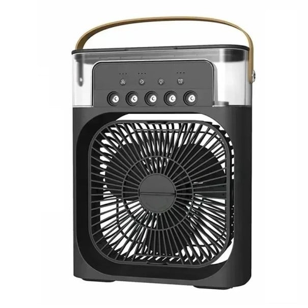 Ventilateur humidificateur multifonction à cinq sorties 5 W Refroidisseur d'air portable Fonctionnement ultra silencieux Alimentation USB Idéal noir