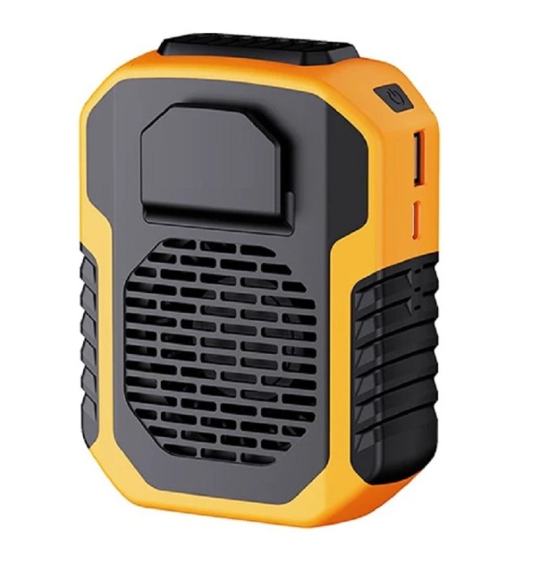 Ventilateur suspendu pour le cou ou la taille 6000 mAh Mini ventilateur portable silencieux Petite powerbank avec ventilateur Trois vitesses de vent Indicateur de batterie 11,7 x 9 x 5 cm orange