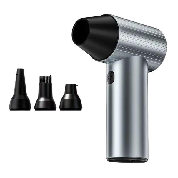 Ventilateur turbo pour le nettoyage de la poussière avec moteur sans balais 90000 tr/min 40 mm souffleur électrique argenté avec vitesse d'air 45 m/s pour clavier PC et voiture 1