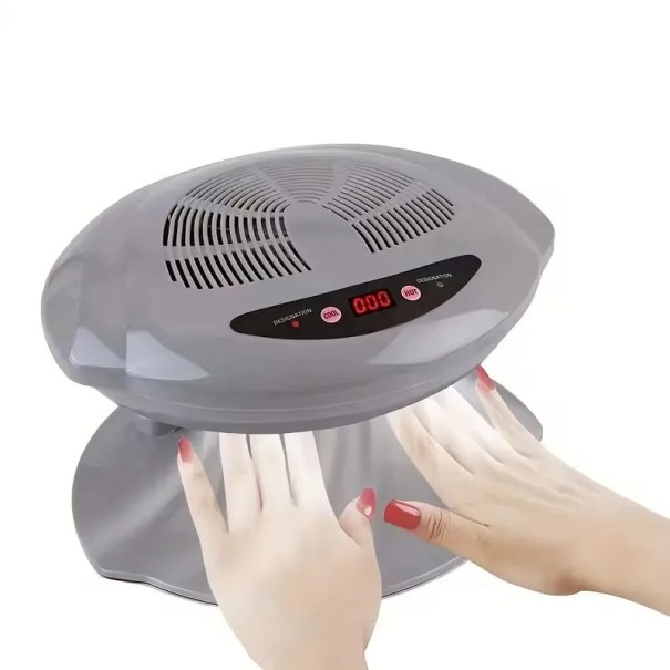 Ventilátor a sušič laku na nehty 400 W s teplým i studeným vzduchem 30 x 26,5 x 18,5 cm ABS plast šedý na rychlé sušení nehtů a manikúru 1