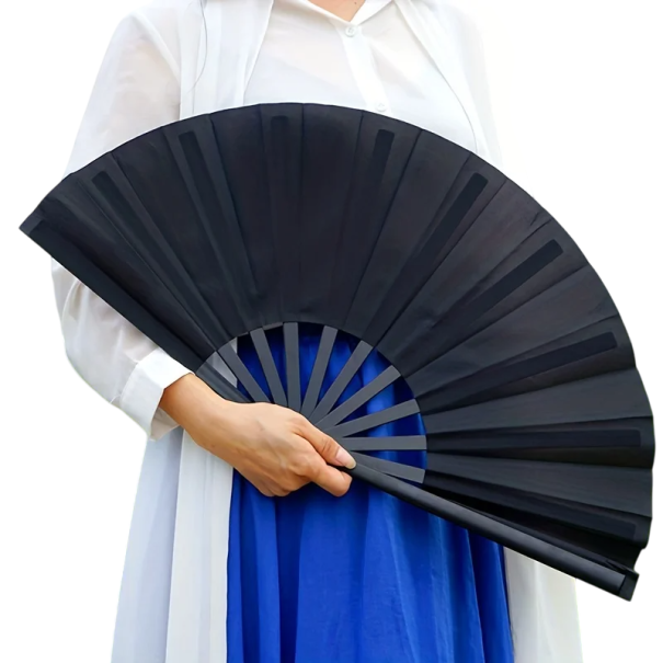 Ventilator pliabil din plastic Kung fu 65 x 33 cm Ventilator marțial pentru antrenament și performanță Artă tradițională chineză Autoapărare Dans Decorare