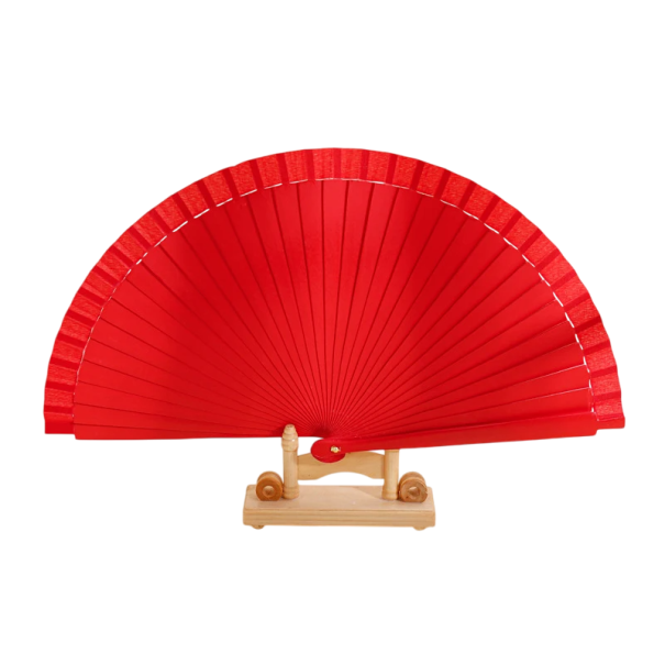 Ventilator pliant chinezesc 23 cm evantai oriental tradițional din hârtie și lemn Accesoriu de decorare cadou pentru costume și spectacole roșu