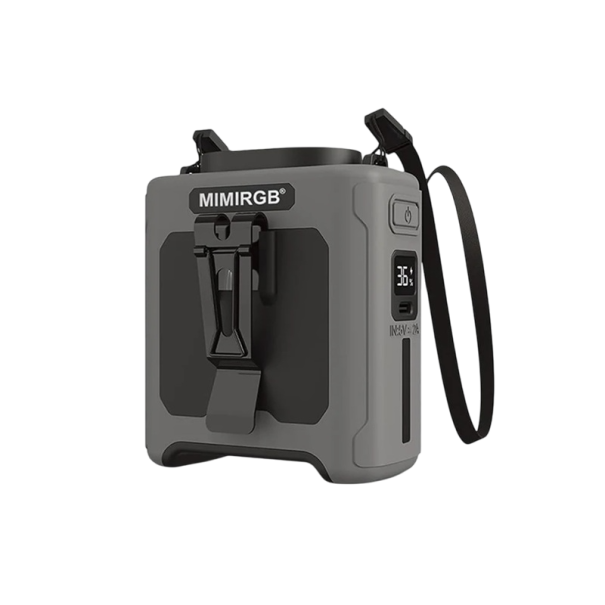 Ventilatore portatile da collo 10000mAh con powerbank e luce LED Ventilatore USB appeso potente 5 velocità per lavoro all'aperto e viaggi grigio