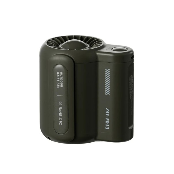 Ventilatore portatile USB da cintura sotto i vestiti Mini clip elettrica per cintura Raffreddatore d'aria da campeggio 3 modalità di vento Funzionamento silenzioso verde