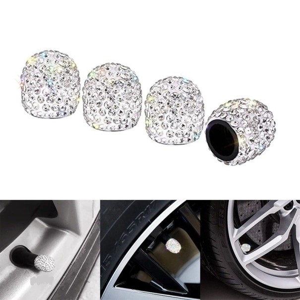 Ventillock med strass 4 st L24