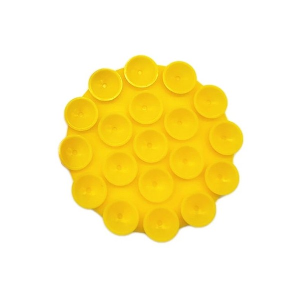Ventosa de silicona de doble cara 7 cm Soporte para móvil autoadhesivo para coche Oficina y hogar Soporte universal para teléfono amarillo
