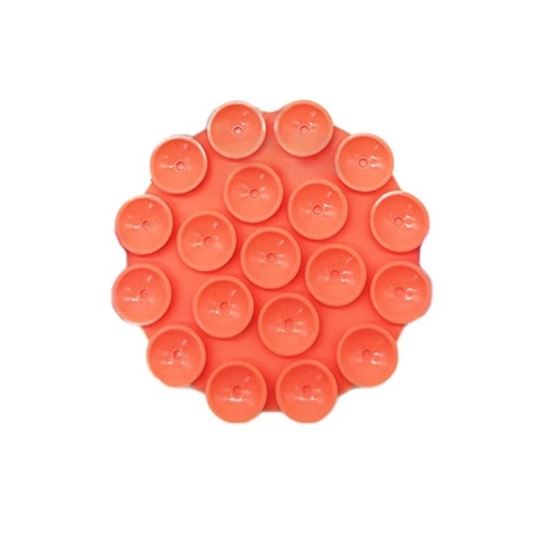 Ventosa de silicona de doble cara 7 cm Soporte para móvil autoadhesivo para coche Oficina y hogar Soporte universal para teléfono naranja