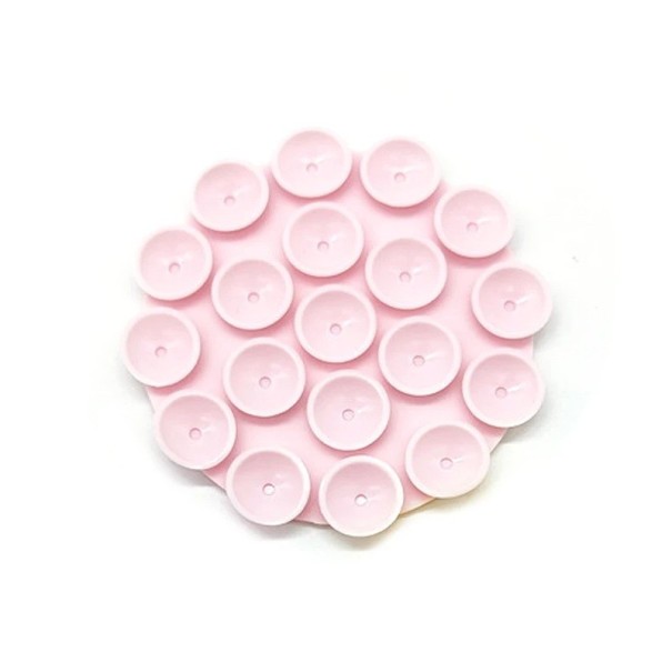 Ventosa de silicona de doble cara 7 cm Soporte para móvil autoadhesivo para coche Oficina y hogar Soporte universal para teléfono rosa claro