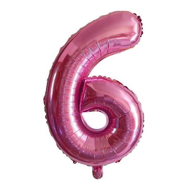 Verjaardagsballon roze met nummer 80 cm 6