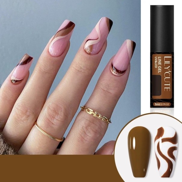 Vernis à ongles gel décoratif Vernis gel avec pinceau fin et pointu pour la décoration Vernis gel liner durable pour ongles Vernis à ongles pour créer des lignes fines 4