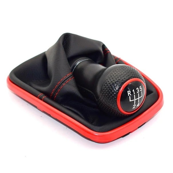 Versnellingspook met manchet voor VW Golf 4 IV MK4 GTI R32 Bora Jetta, diameter van de opening voor de stang 23 mm, handgeschakelde rood