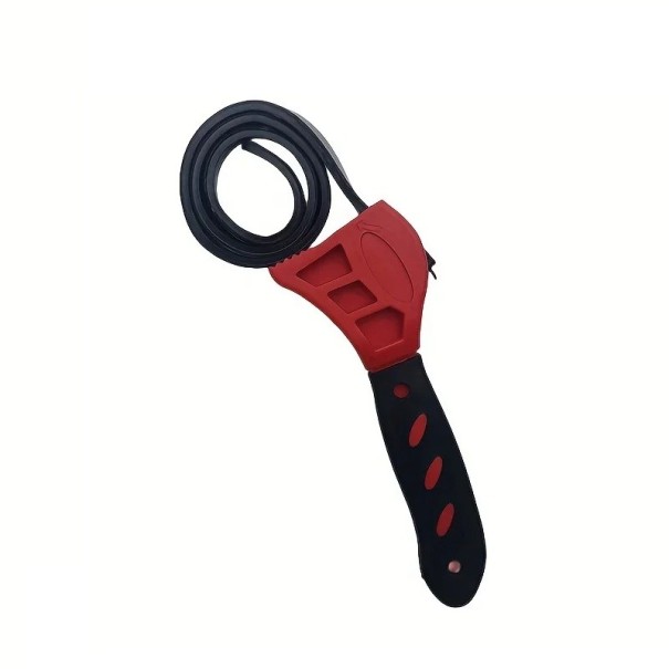 Verstellbarer Band-Schlüssel für Ölfilter 15,5 x 10,3 x 1,2 cm Handwerkzeug für Filter, Deckel und Verschlüsse für die Autowerkstatt rot