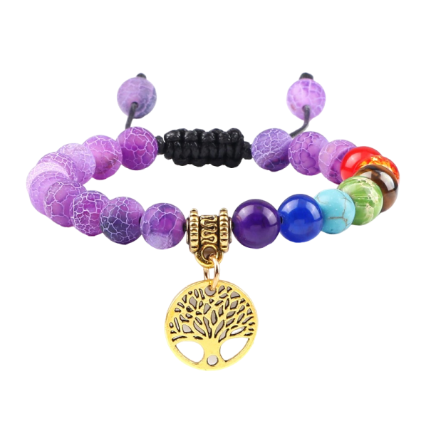 Verstellbares Armband mit sieben Chakras golden