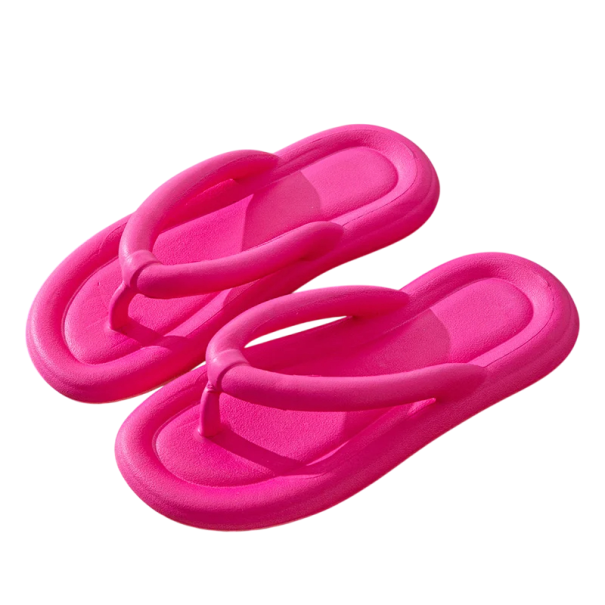 Verstevigde comfortabele slippers voor dames met een zacht platform. Antislip zomerpantoffels voor thuis en buiten. Lichtgewicht schoenen met ondersteuning van de voetboog. roze 36-37