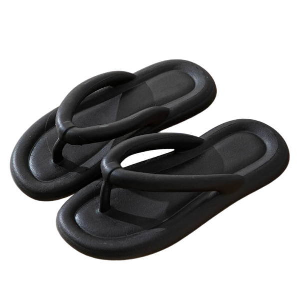 Verstevigde comfortabele slippers voor dames met een zacht platform. Antislip zomerpantoffels voor thuis en buiten. Lichtgewicht schoenen met ondersteuning van de voetboog. zwart 38-39