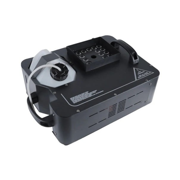 Vertikaler Nebelgenerator GVT SM1500L schwarz 1500 W mit 24 RGB LEDs und 3 l Tank, DMX-Steuerung und Fernbedienung für Bühnen und Diskotheken 1