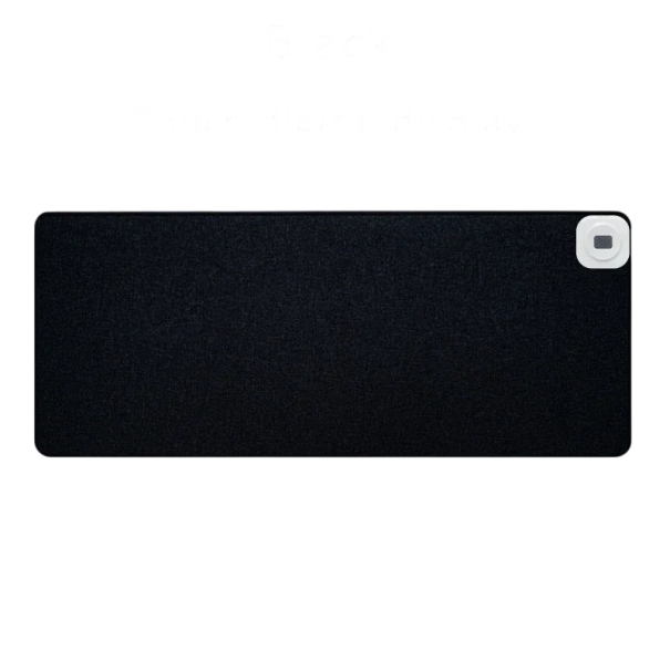 Verwarmde muismat en toetsenbordmat 80 x 33 cm Slim elektrisch verwarming Schakelaar aan de rechterzijde Voor bureau in kantoor en thuiswerkplek zwart