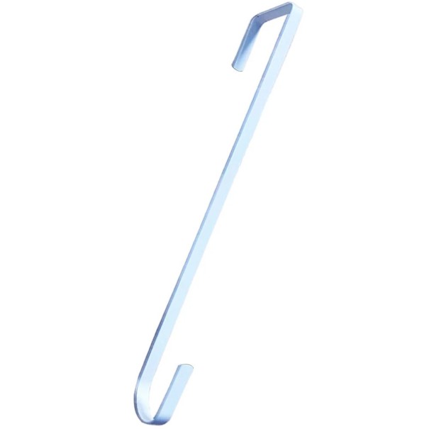 Věšák na dveře 38 x 1 cm Kovový háček pro sváteční věnce Držák na závěsné dekorace Pevný kovový věšák pro snadné zavěšení ozdob bílá