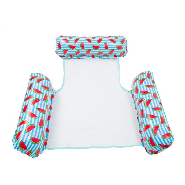 Vesihyppytuoli 133 x 100 cm PVC Ilmapatja selkänojalla ja käsinojilla Kelluva tuoli uima-altaaseen 1