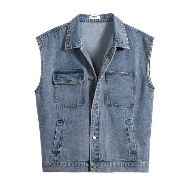 Vesta bărbătească din denim F1316 albastru M