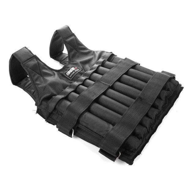 Vestă de forță 1-50 kg, vestă de antrenament cu buzunare pentru greutăți, vestă neagră de performanță, fără greutăți, antrenament acasă 1