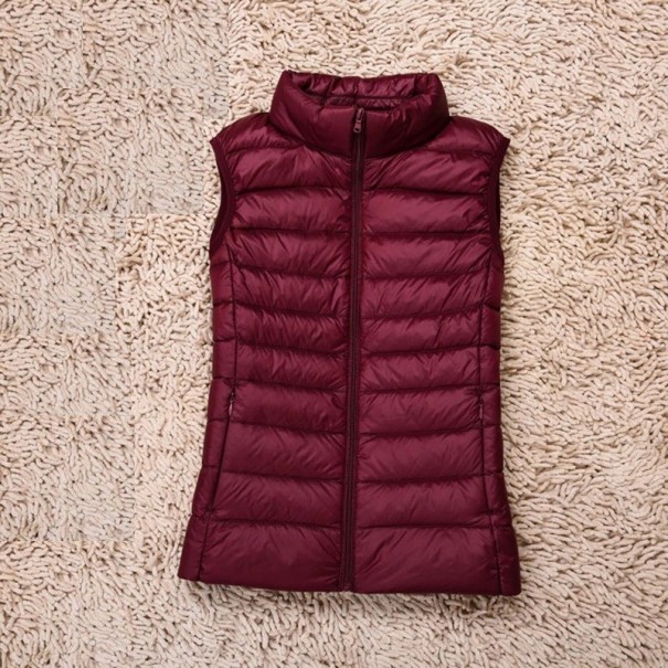Vestă de puf pentru femei A1864 burgundy S