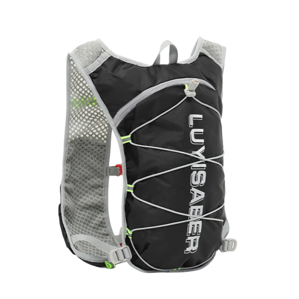 Vestă de rucsac ultraușoară pentru alergare, unisex, pentru maraton, ciclism, drumeții, cu elemente reflectorizante, geantă de hidratare pentru sporturi în aer liber negru