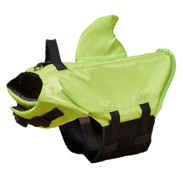 Vestă de salvare pentru câini de rase mari 28 până la 40 kg cu aripă Lungime spate 45 cm Circumferința pieptului 70 până la 80 cm și circumferința gâtului 50 până la 60 cm verde