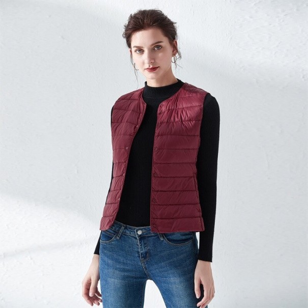 Vestă matlasată pentru femei P1493 burgundy XL