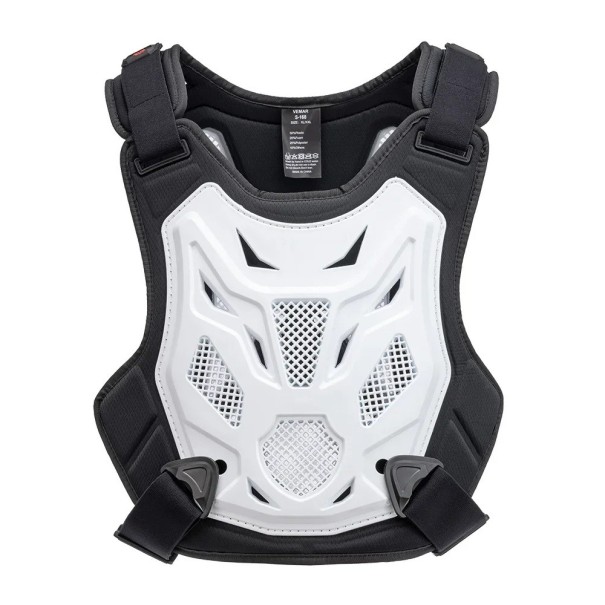 Vestă motocross pentru toate anotimpurile cu protecție pentru piept și spate. Echipament moto de protecție pentru DH, MTB, MX, Dirt Bike, bărbați și femei. Protecție pentru corp pe șosea. alb M/L